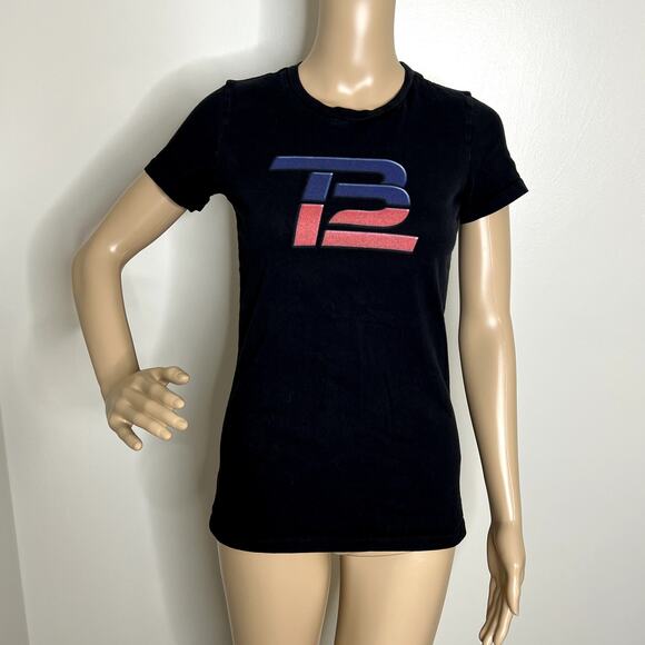 Tom Brady TB12 Black Logo Short Sleeve Tee - Picture 1 of 6